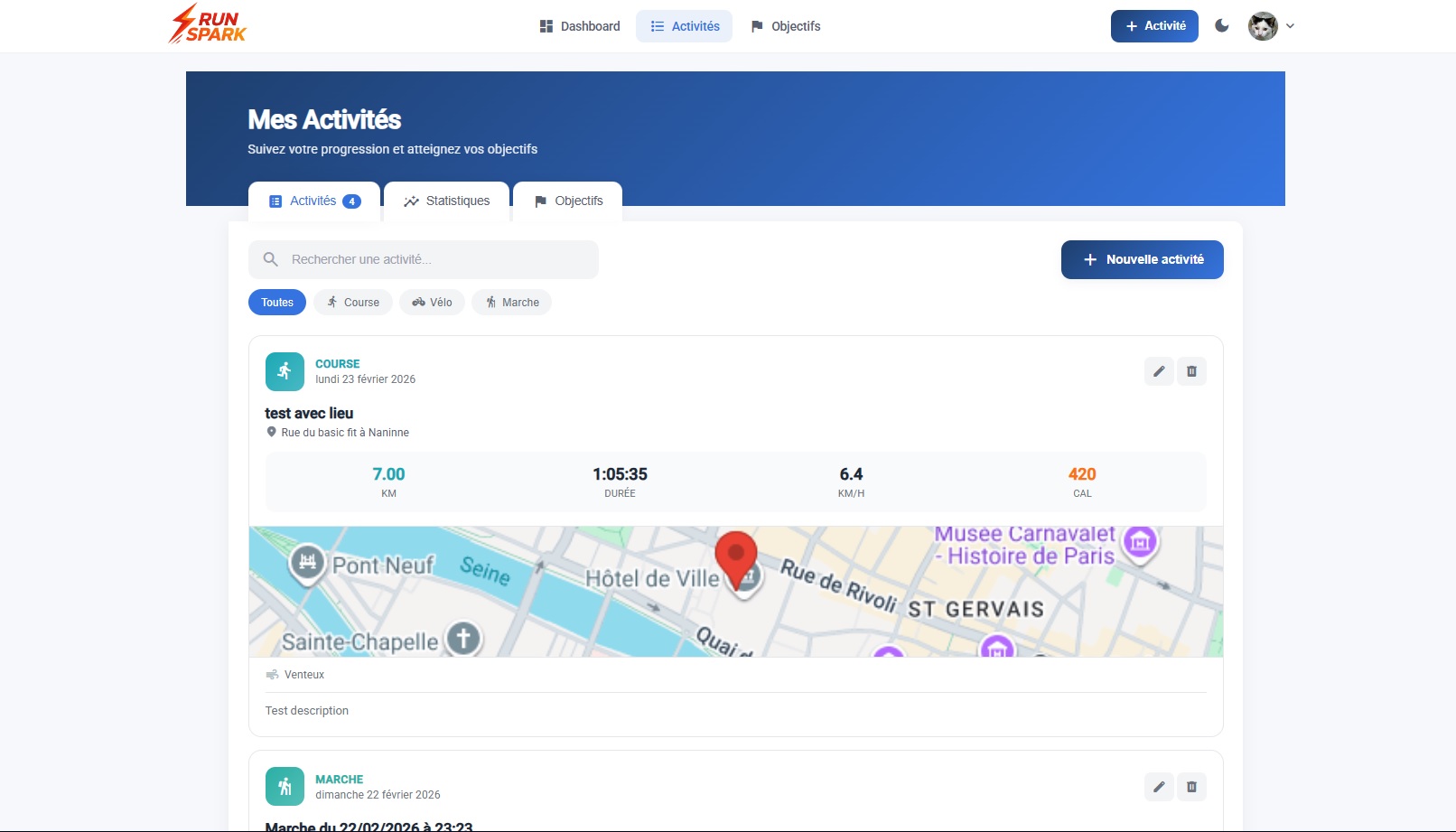 Image site RunSpark fait avec python django angular